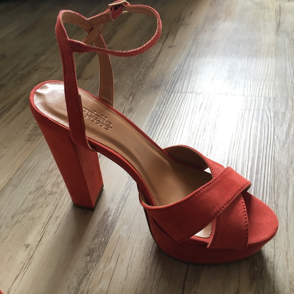 Rust Orange Platform Sandals - Picture 10 of 13